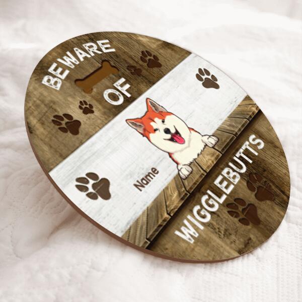 Pawzity Beware Of Wigglebutts Custom Signs Wood, Gifts For Dog Lovers, Funny Warning Signs , Dog Mom Gifts