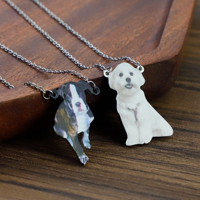 Personalized Coloured Pet's Photo Necklace Necklace MelodyNecklace