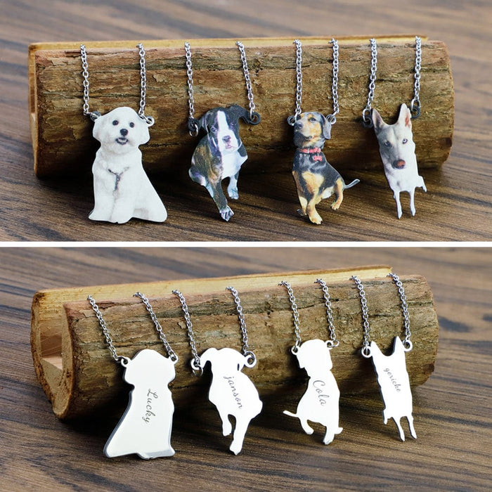 Personalized Coloured Pet's Photo Necklace Necklace MelodyNecklace
