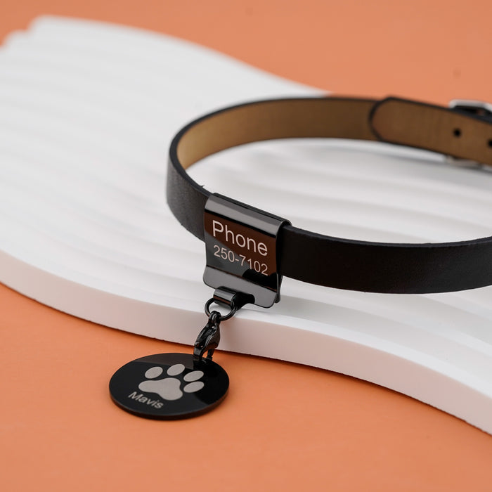 Personalized Dog Collar Engraved Custom Address or Phone Number Prevent Loss
