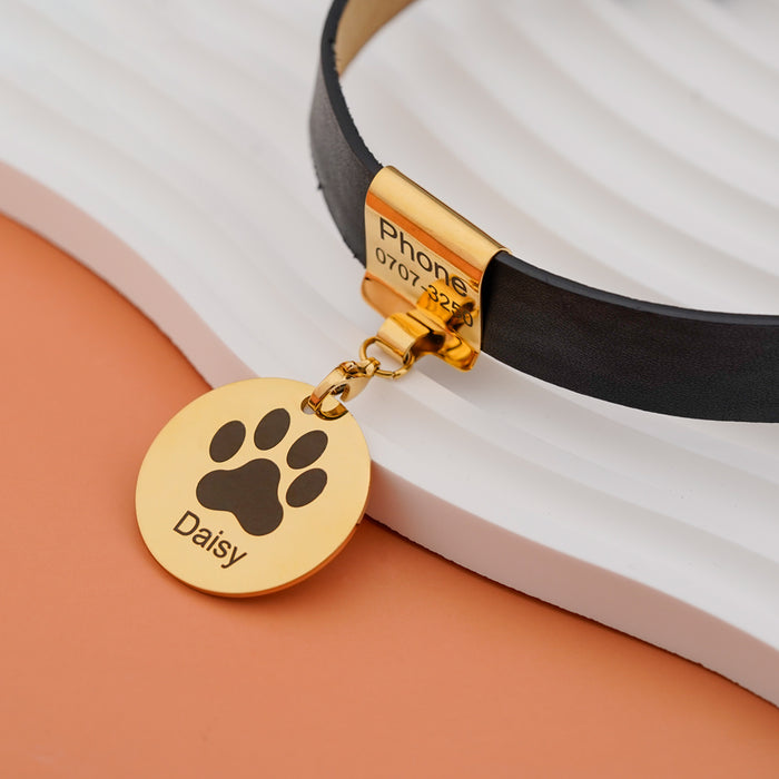 Personalized Dog Collar Engraved Custom Address or Phone Number Prevent Loss