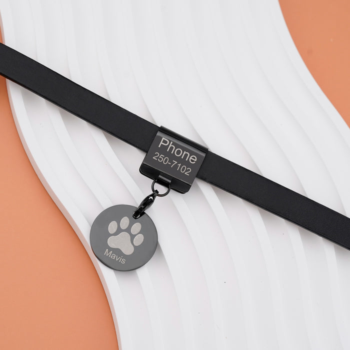 Personalized Dog Collar Engraved Custom Address or Phone Number Prevent Loss