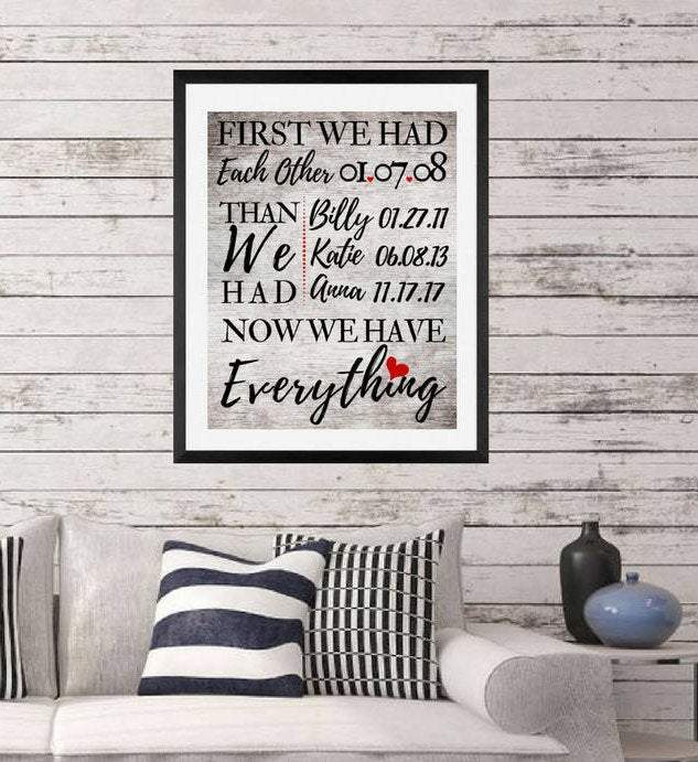 Personalized Family wall art  First We Had Each Other Then We Had You Family wall art Poster