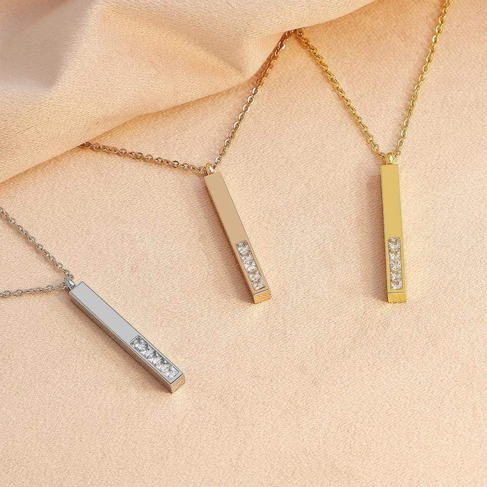 Christmas Gift Personalized Fashion Diamond 3D necklace Mom Necklace MelodyNecklace