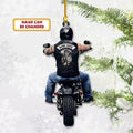 Men Biker Personalized Shape Acrylic Ornament or Keychain Ornament / PACK 1 Keychain MelodyNecklace