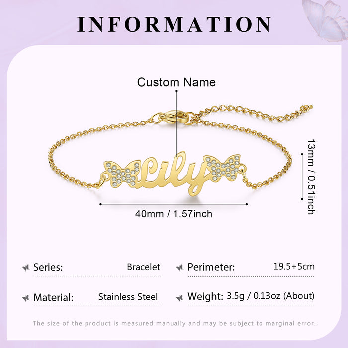 Personalized Name Bracelet Custom Butterfly Bracelet Birthday Gifts For Her