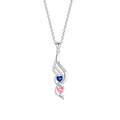 Personalized Wings & Heart Birthstone Necklace