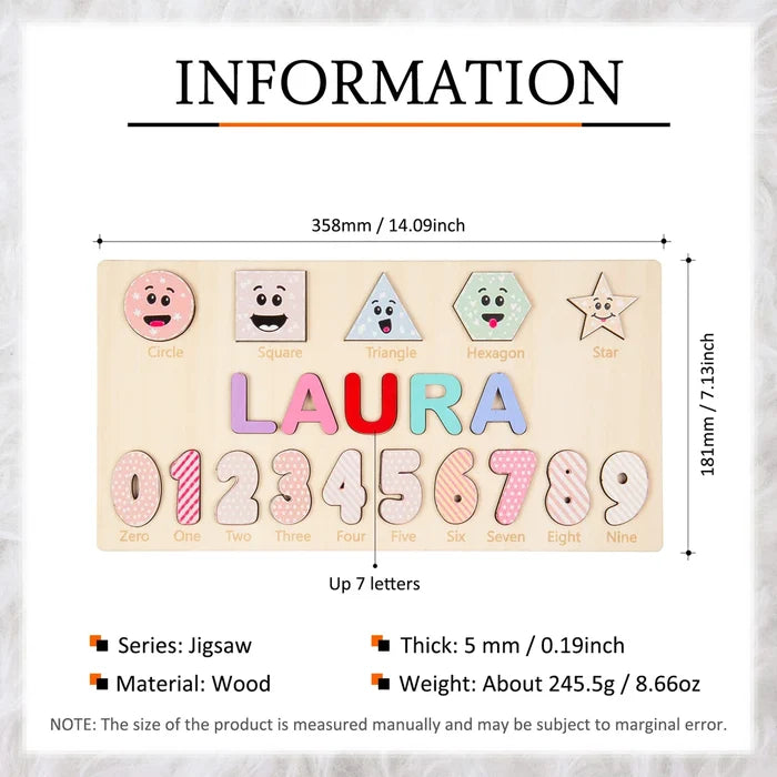 Personalized Wooden Name Puzzle Wooden Puzzles Custom Name Educational Toys for Toddlers