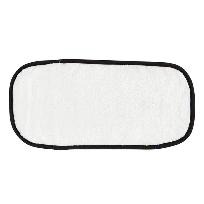 Plush Face Cloth - White with Black Trim