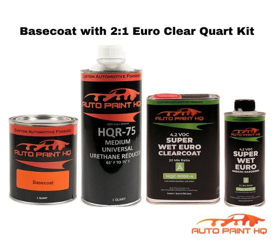 Porsche 92M Polar Silver Basecoat Clearcoat Quart Complete Paint Kit