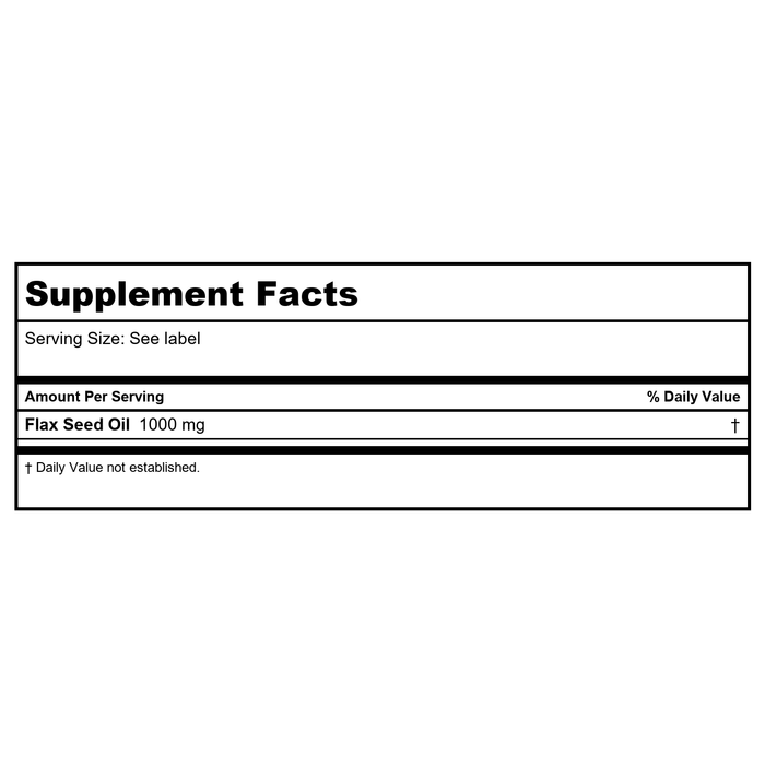 Protocol For Life Balance Flax Seed Oil 1,000 Mg 120 Softgels - P1770 - - Supplement Facts panel