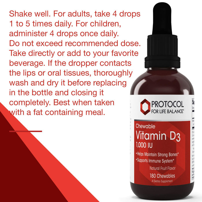 Protocol For Life Balance Liquid Vitamin D3 400 IU Per 4 Drops 2 Oz - P0370