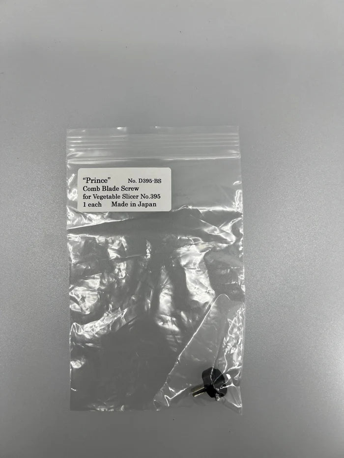 D395 BS Quirelois Replacement Blade Screw in plastic bag on white background.