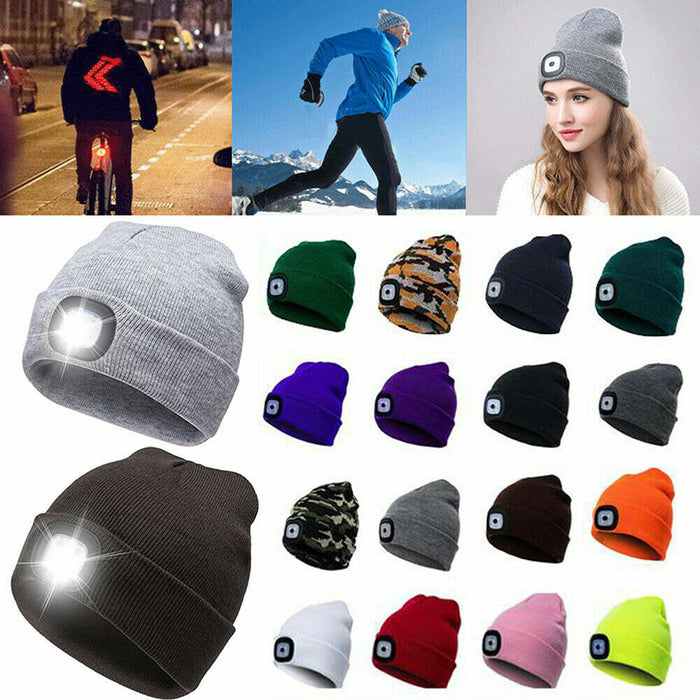 Rechargeable Winter LED Beanie Light - tree - Codlins