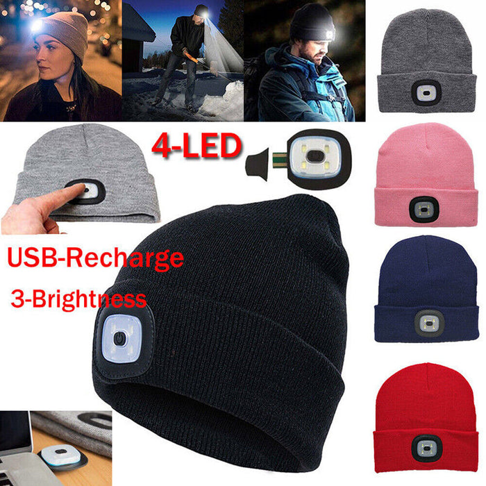 Rechargeable Winter LED Beanie Light - tree - Codlins