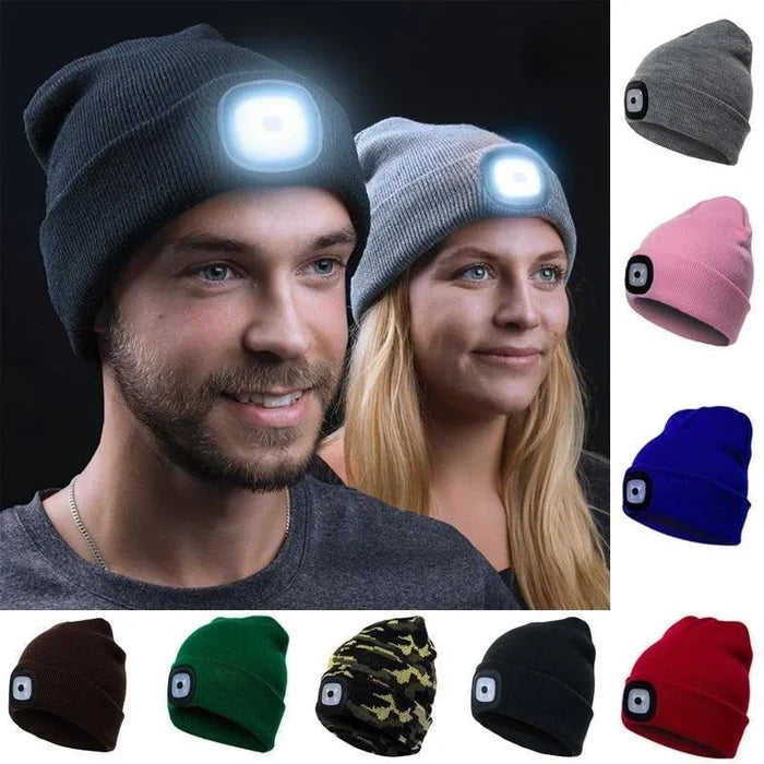 Rechargeable Winter LED Beanie Light - tree - Codlins