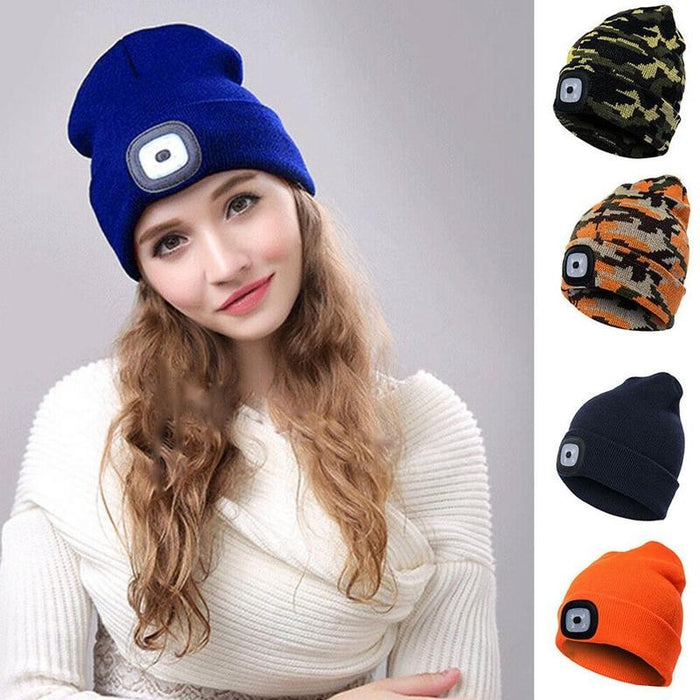 Rechargeable Winter LED Beanie Light - tree - Codlins