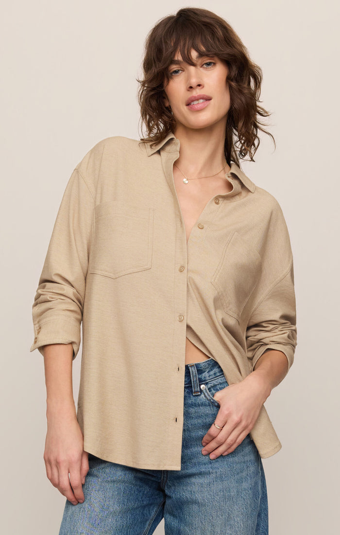 Reese Button Up Top - Light Toffee by Z Supply