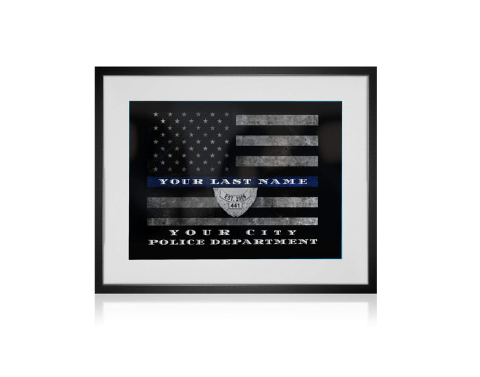 Retirement Police officer gift Customized Thin Blue line Flag Police officer gift