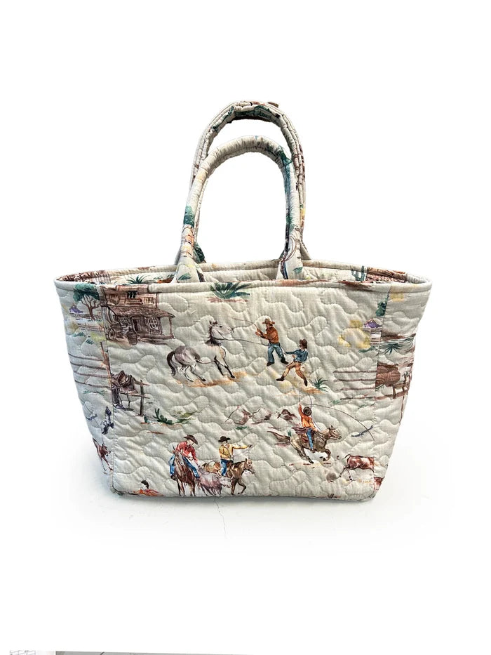 Retro Cowboy Quilted Handbag