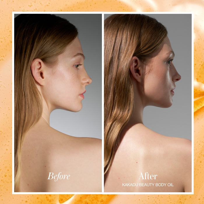 RMS Beauty Kakadu Beauty Body Oil before and after