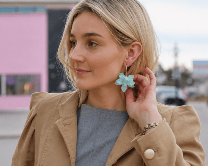 Rosalie Statement Earrings - Blue