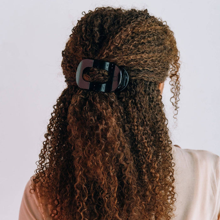 Round Flat Hair Clip | Med. | Jet Black