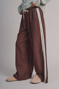 Roxy Chocolate Brown Wide Leg Stripe Pants