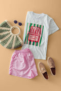 Sardine Graphic Tee and Striped Shorts Set