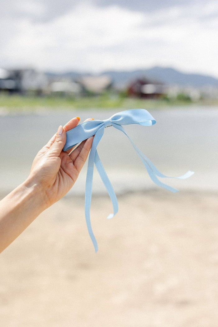 Satin Ribbon Long Bow Clip - Multiple Colors