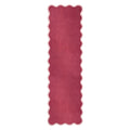 Scalloped Elise Coral Runner - 100% wool runner in dark pink with a lighter pink scalloped border.