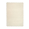 Scalloped Elsie Rug Cream- 100% wool rug featuring a wavy border.