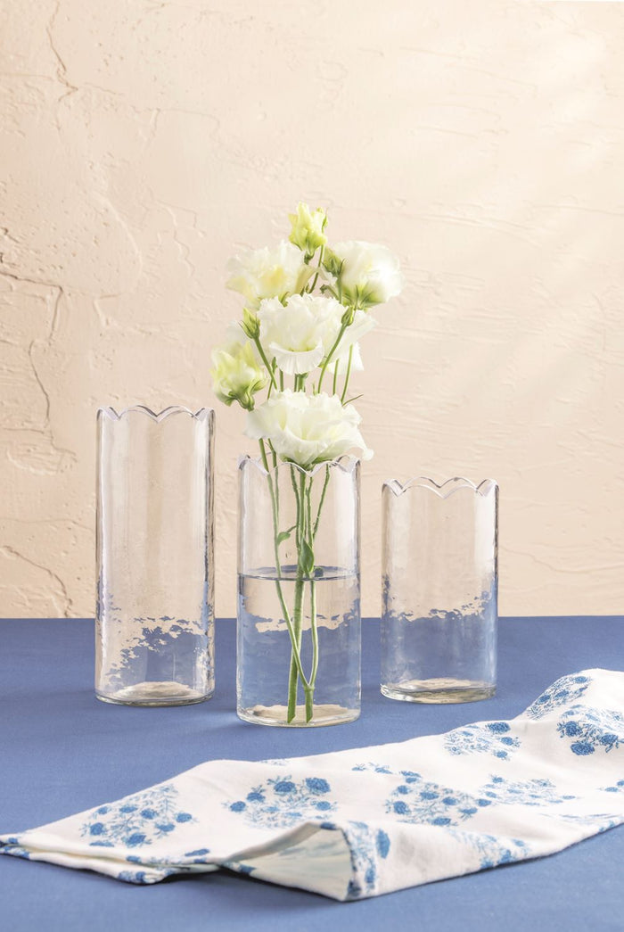 Scalloped Glass Bud Vases (assorted sizes)