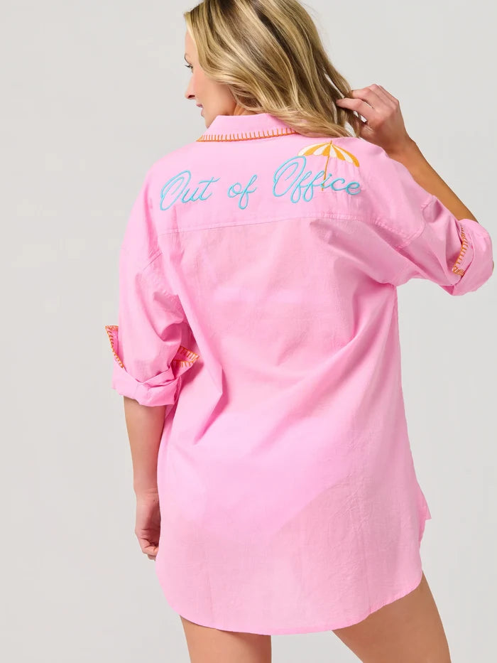 Shiraleah "Vacay/Out of Office" Cover-Up Shirt