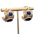 Sloan Navy and Gold Hoop Post Earrings