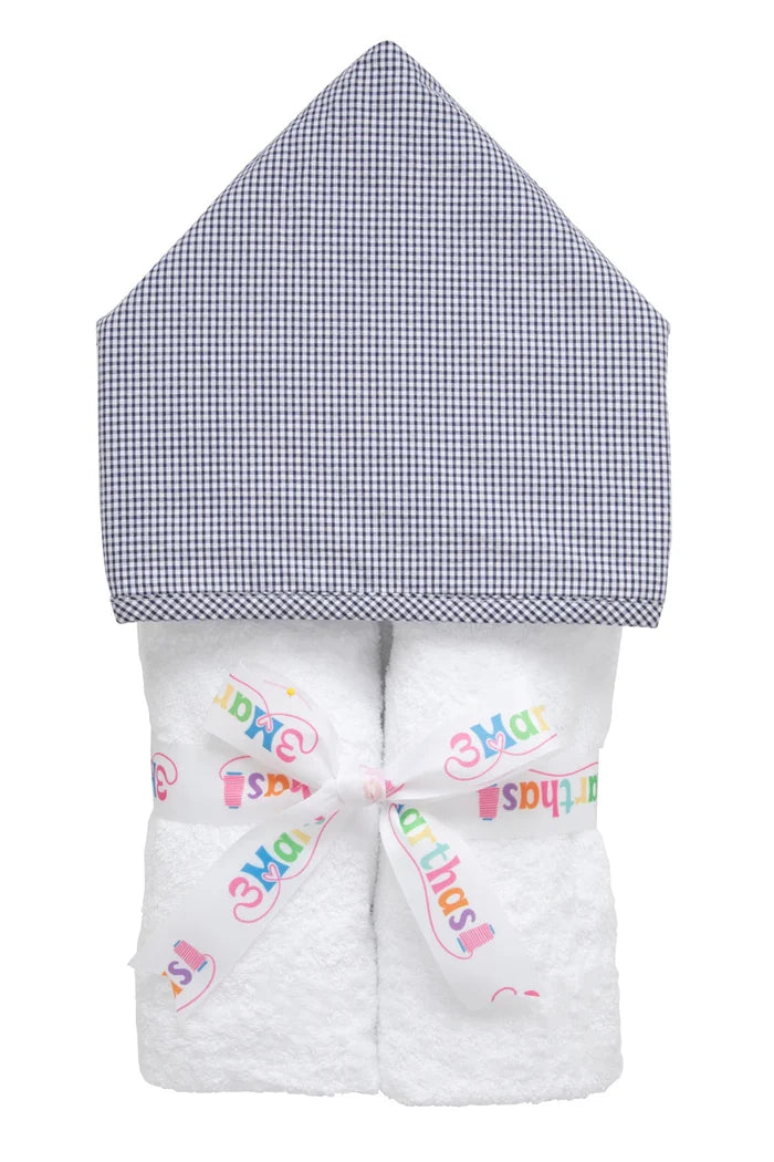 Small Check Everykid Towel, Navy