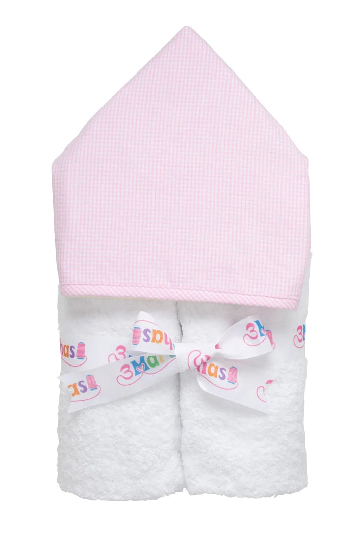 Small Check Everykid Towel, Pink by 3 Martha's