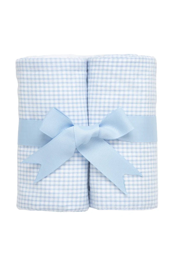 Small Check Set of Two Burps, Blue