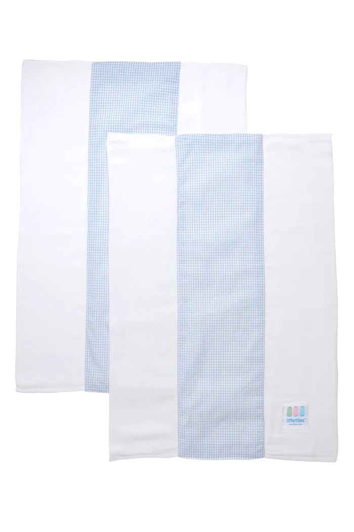 Small Check Set of Two Burps, Blue
