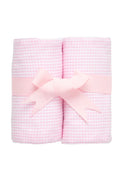 Small Check Set of Two Burps, Pink