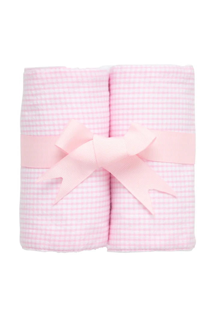 Small Check Set of Two Burps, Pink