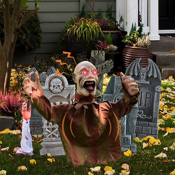 Sound-Activated Swinging Ghost Halloween Decoration with LED Eyes