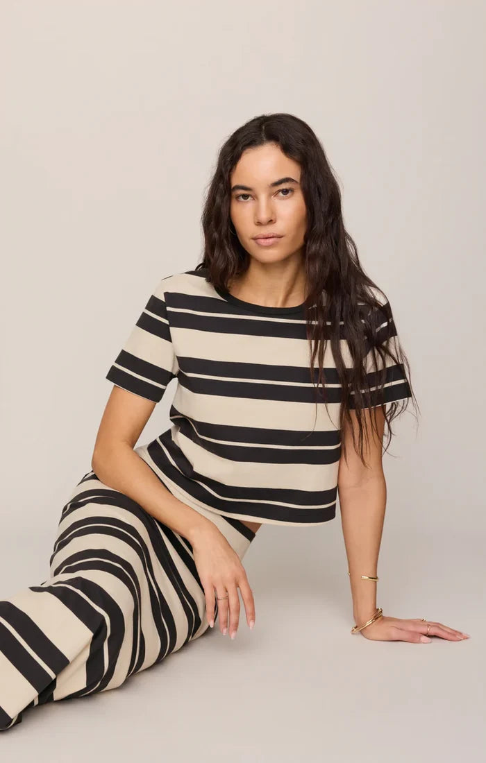 Stellan Striped Tee - Ash Black Stripe by Z Supply