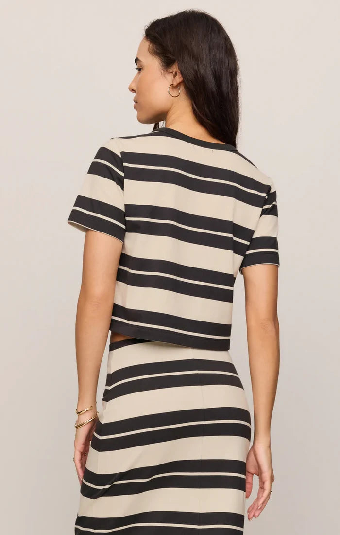 Stellan Striped Tee - Ash Black Stripe by Z Supply