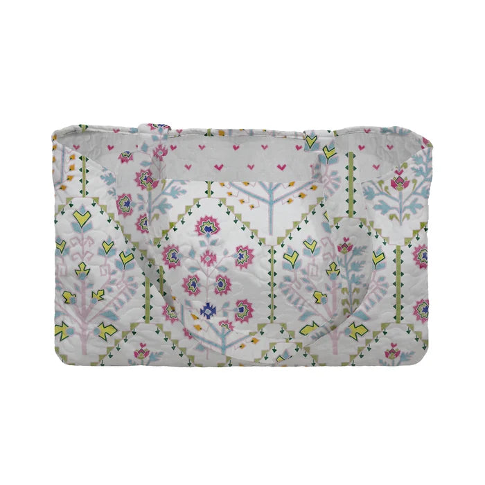 Tavi White Quilted Tote Bag