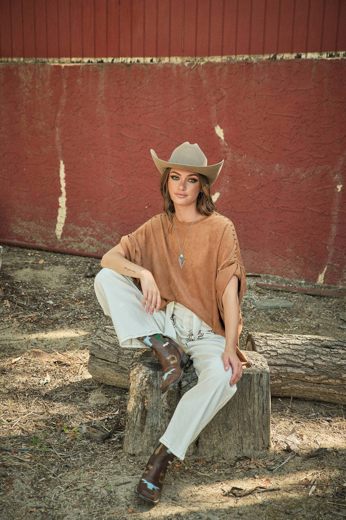 Tayla Studded High Low Oversized Tee