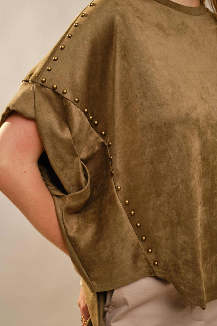 Tayla Studded High Low Oversized Tee