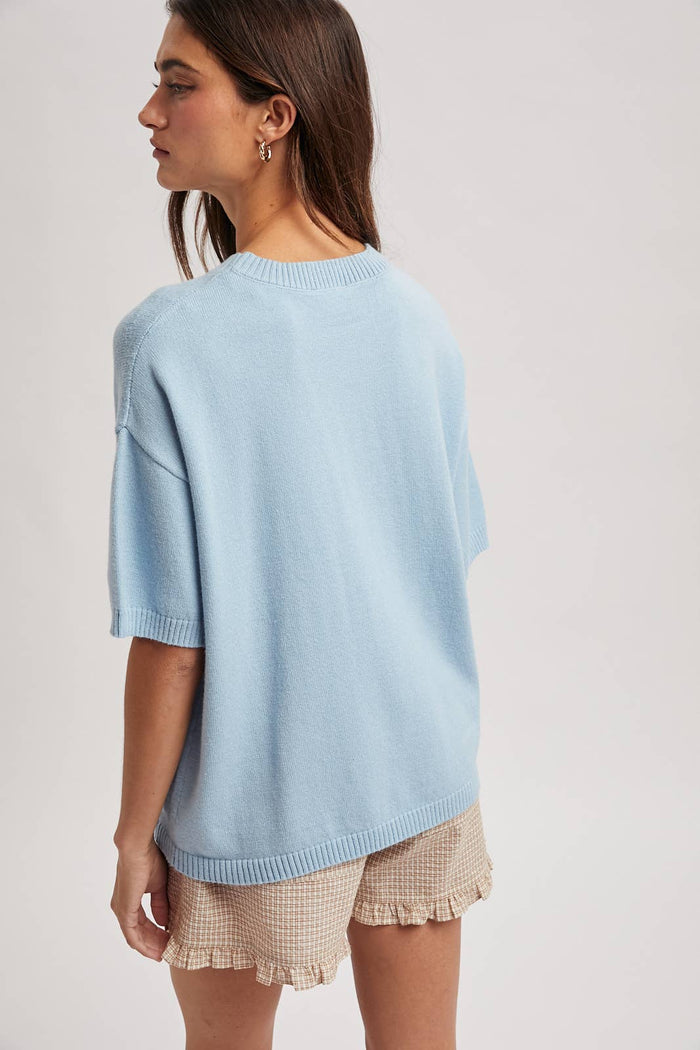 Taylor Basic Short Sleeve Sweater Tee