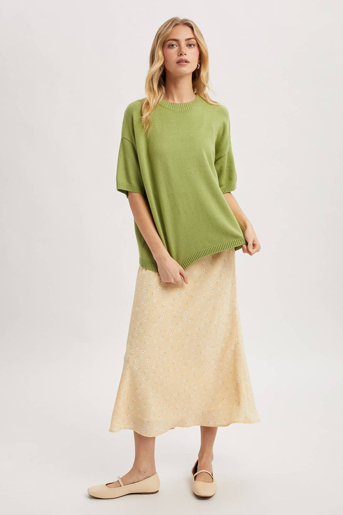 Taylor Basic Short Sleeve Sweater Tee