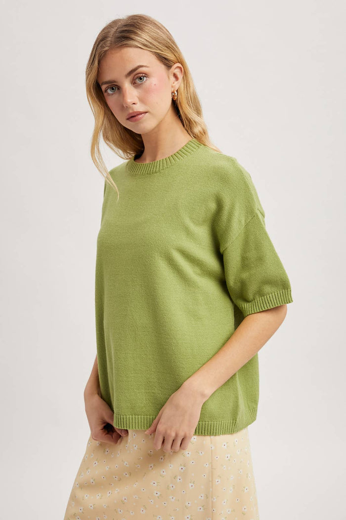 Taylor Basic Short Sleeve Sweater Tee